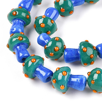 Handmade Lampwork Beads Strands X-LAMP-N024-09C-1
