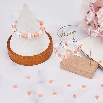 3 Strands Flat Round Handmade Polymer Clay Beads CLAY-SC0001-69B-1
