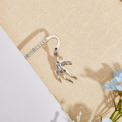 1 Set Gothic Style Alloy Hook Bookmarks AJEW-FH0003-75-1