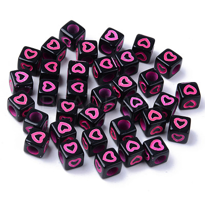 Opaque Black Acrylic European Beads MACR-S273-51D-02-1