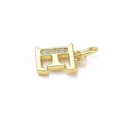 Brass Micro Pave Cubic Zirconia Charms KK-I382-03G-E-1
