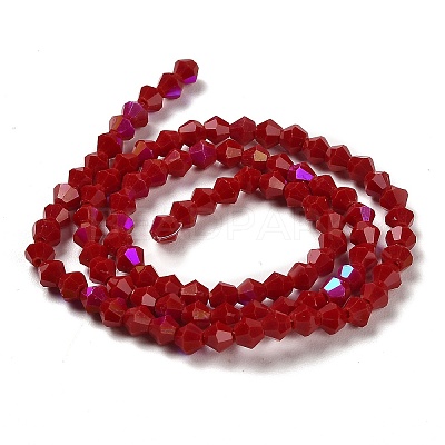 Opaque Solid Color Electroplate Glass Beads Strands EGLA-A039-P4mm-L01-1