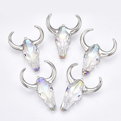 Electroplate Glass Big Pendants GLAA-S130-16B-1