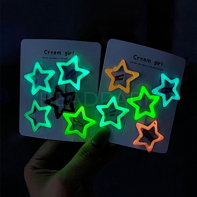 10Pcs Luminous Snap Hair Clips PW-WG09A54-01-1