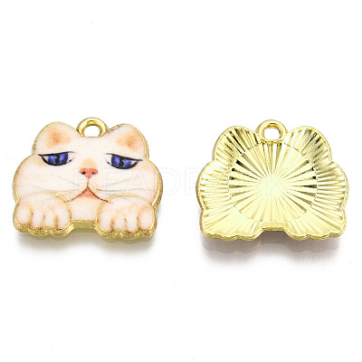Rack Plating Printed Alloy Pendants LS-ENAM-N055-177D-1