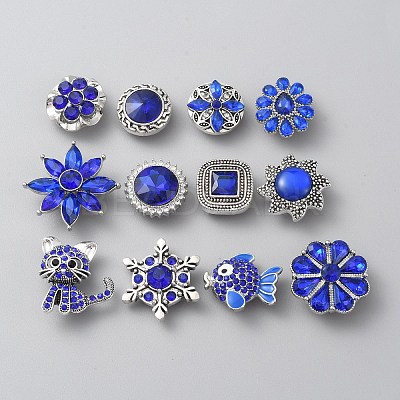 Alloy Rhinestone Snap Buttons DIY-WH0449-39-1