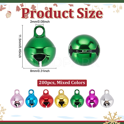 200Pcs Iron Round Bell Charms IFIN-ME0001-30-1