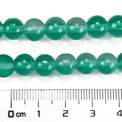 Frosted Transparent Glass Bead Strands X1-GLAA-P065-8mm-14-1