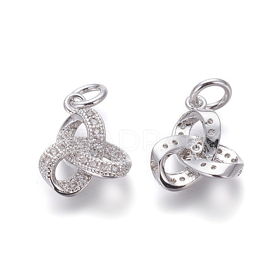 Brass Micro Pave Cubic Zirconia Pendants ZIRC-J021-21P-RS-1