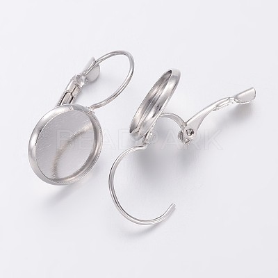 Brass Leverback Earring Findings X-KK-H023-N-NF-1
