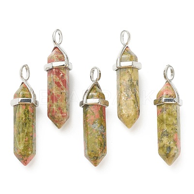 Natural & Synthetic Gemstone Pointed Pendants G-M378-01P-A-1
