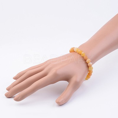 Natural Weathered Agate Stretch Beads Bracelets X-BJEW-JB02513-02-1