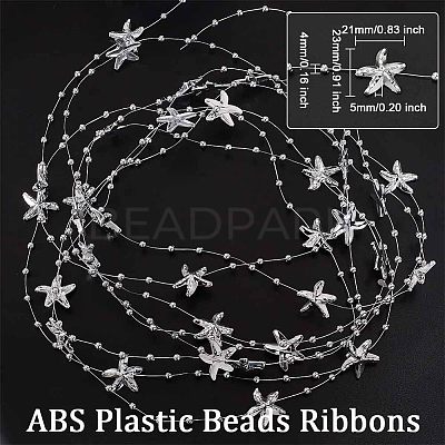 ABS Plastic Beads Ribbons OCOR-WH0066-82B-1