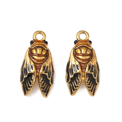 304 Stainless Steel Enamel Pendants STAS-F347-08G-1