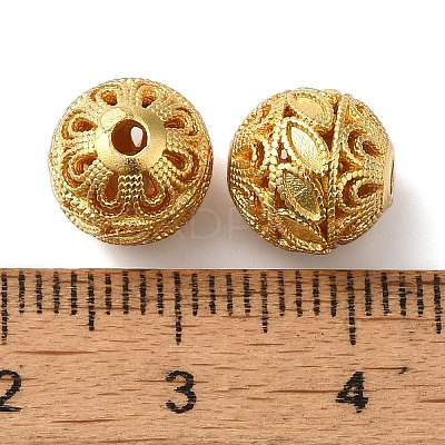 Rack Plating Hollow Brass Beads KK-P276-02E-G-1