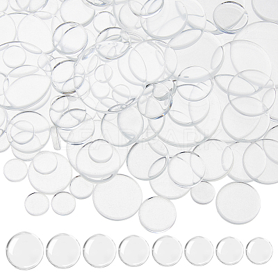 200Pcs 8 Styles Transparent Glass Cabochons GLAA-FH0001-88-1