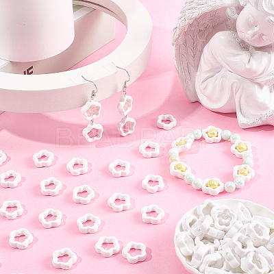 100Pcs Opaque Acrylic Beads MACR-SC0002-25-1