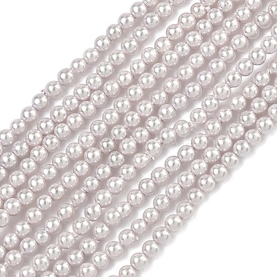 Electroplated Shell Pearl Beads Strands BSHE-G041-2mm-06-1