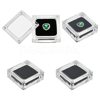 Acrylic Loose Diamond Packaging Boxes with Magnetic CON-WH0105-14B-1