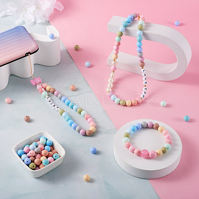 140Pcs 14 Colors Food Grade Eco-Friendly Silicone Beads SIL-TA0001-26-1
