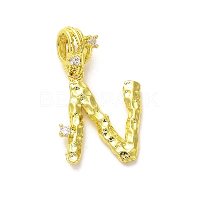 Rack Plating Brass Micro Pave Cubic Zirconia European Dangle Charms KK-L210-015G-N-1