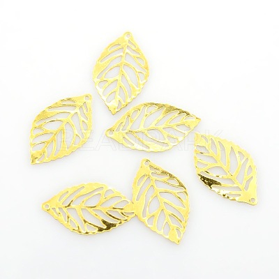 Leaf Iron Pendants X-KK-O015-20G-1