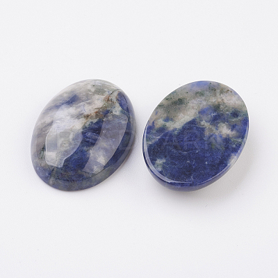 Natural Sodalite Flat Back Cabochons X-G-G741-30x40mm-06-1