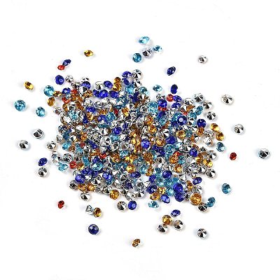 Acrylic Rhinestone Pointed Back Cabochons MRMJ-XCP0001-61-1