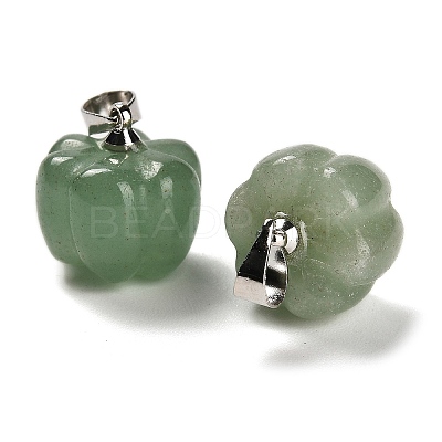 Natural Green Aventurine Pumpkin Charms G-K338-27P-06-1