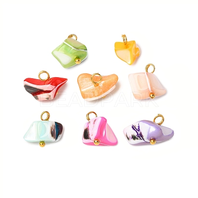 Dyed Natural Trochid Shell/Trochus Shell Pendants PALLOY-JF04483-02-1