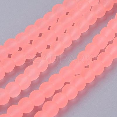 Baking Paint Transparent Glass Bead Strands GLAA-S031-6mm-28-1
