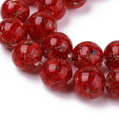 Handmade Gold Sand Lampwork Beads LAMP-S194-008C-06-1