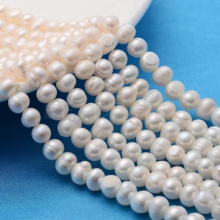 Natural Cultured Freshwater Pearl Beads Strands X-SPPA003Y-1-1