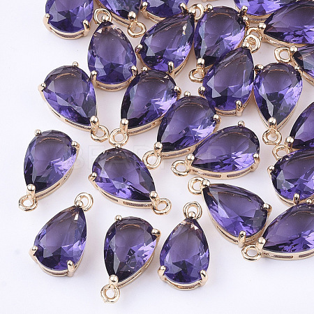 Transparent Glass Charms GLAA-T007-11D-1