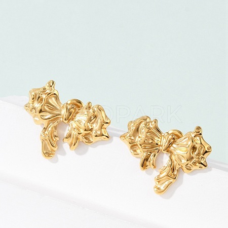 304 Stainless Steel Stud Earrings EJEW-G423-32A-G-1