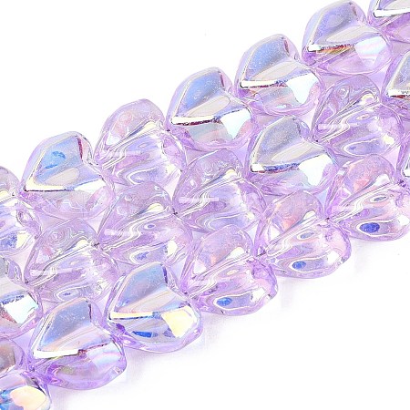 Electroplate Transparent Glass Beads Strands EGLA-N056-01A-06-1