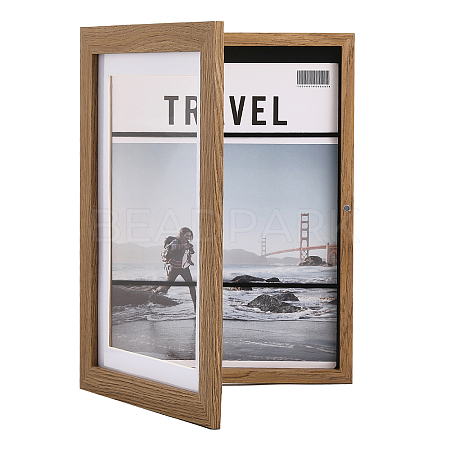 Wooden Oil Painting Storage Box Kids Flip Cover Photo Frame AJEW-WH0347-04A-1