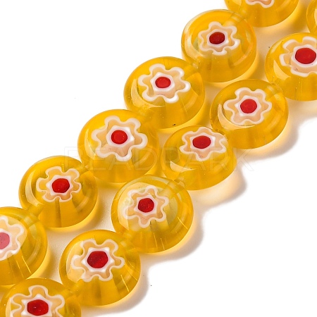 Handmade Millefiori Lampwork Beads Strands LAMP-G164-04D-1