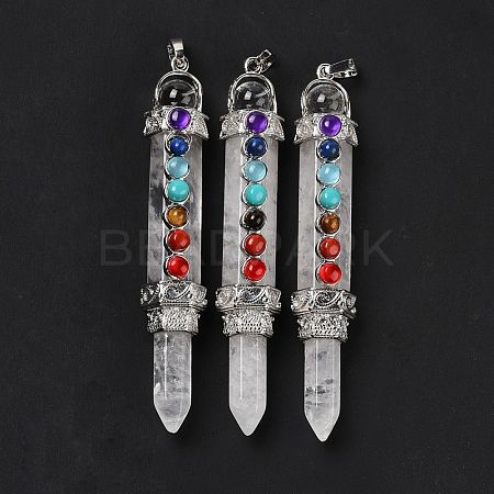 Chakra Theme Natural Quartz Crystal Big Pendants G-I322-06P-05-1