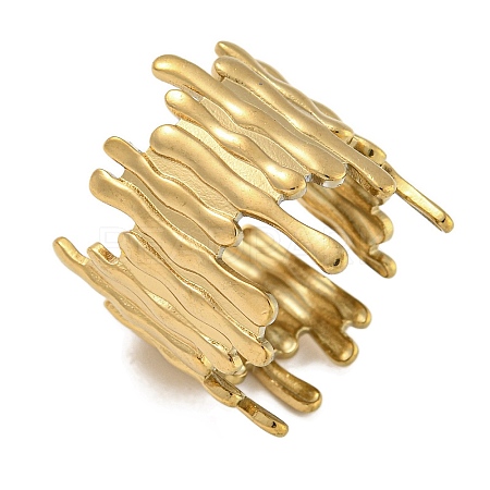 304 Stainless Steel Open Cuff Ring for Women RJEW-U014-06G-1
