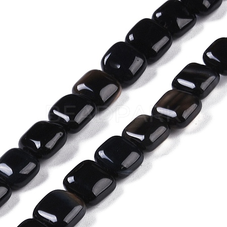 Natural Black Agate Beads Strands G-M435-A08-01-1