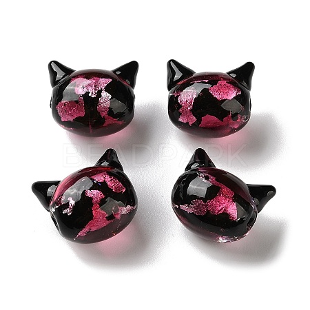 Handmade Foil Glass Beads LAMP-D005-01D-1