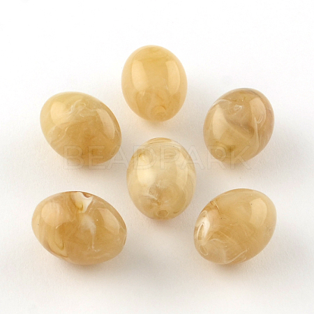 Oval Imitation Gemstone Acrylic Beads OACR-R049-21-1