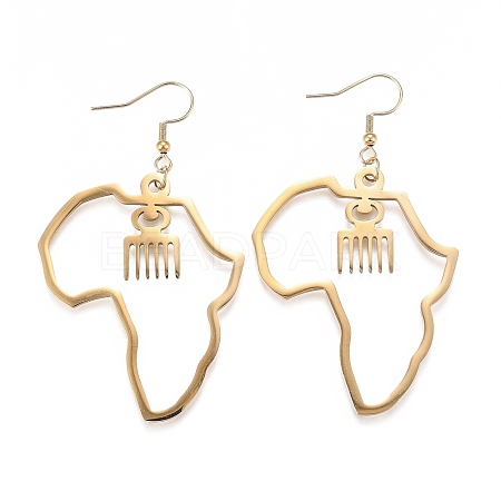 PVD Vacuum Plating 201 Stainless Steel Dangle Earrings EJEW-O101-03G-1