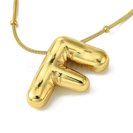 Ion Plating(IP) Initial Letter 304 Stainless Steel Pendant Necklaces NJEW-R265-05G-F-1