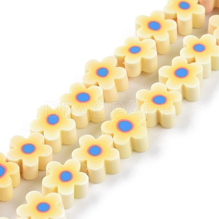 Handmade Flower Polymer Clay Beads Strands CLAY-M003-07C-1