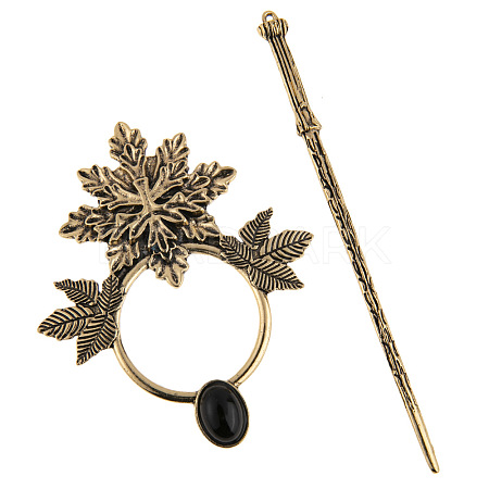 Leaf Alloy Hair Sticks PW-WG12368-01-1