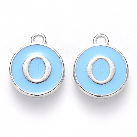 Platinum Plated Alloy Enamel Charms ENAM-S118-04O-P-1