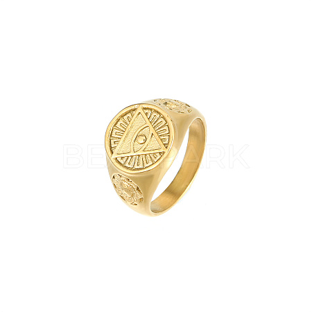 Stainless Steel Gold Plated Ring with Eye HR8975-3-1