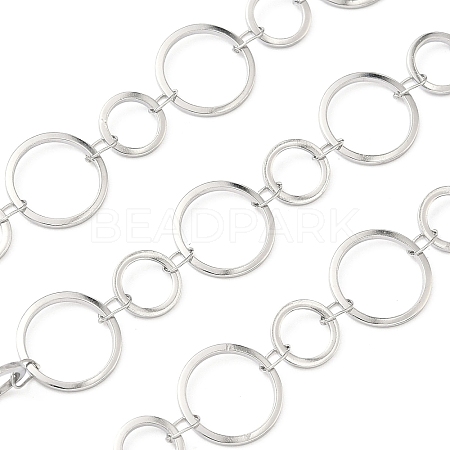 304 Stainless Steel Ring Link Chains CHS-G044-05P-03-1